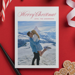 Carte de Noël traditionnelle avec écriture Joyeux