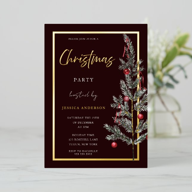 Carte de Noël traditionnelle en papier d'or pour a (Debout devant)