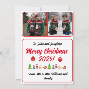 Carte de Noël traditionnelle personnalisable avec