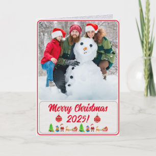 Carte de Noël traditionnelle pliée entièrement per