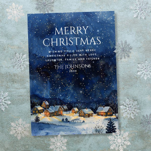 Carte de Noël traditionnelle rustique à l'aquarell