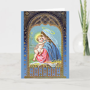 Carte de Noël traditionnelle victorienne, Mary et
