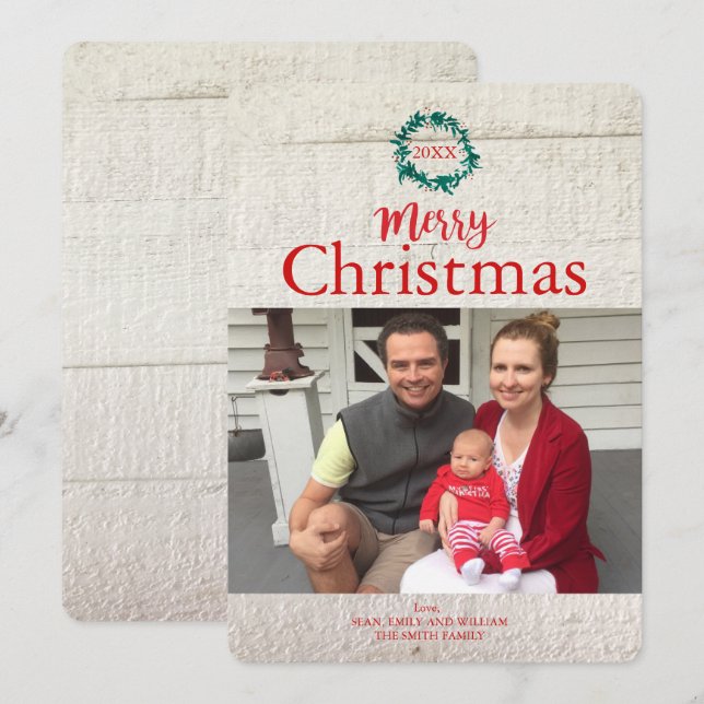 Carte de Noël traditionnelle Wareath (Devant / Derrière)