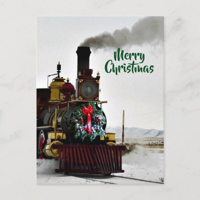 Carte de Noël Train avec Joyeux Noël (Devant)