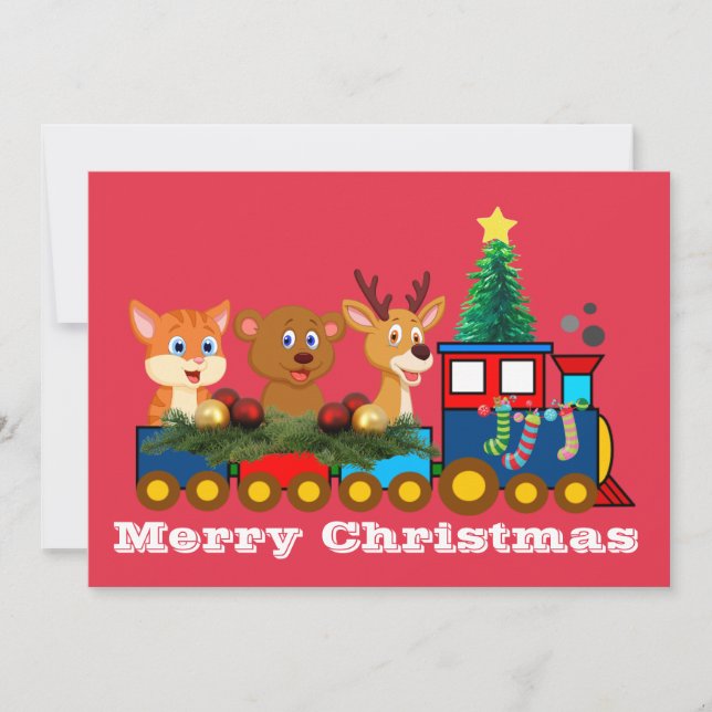Carte de Noël Train de Noël (Devant)