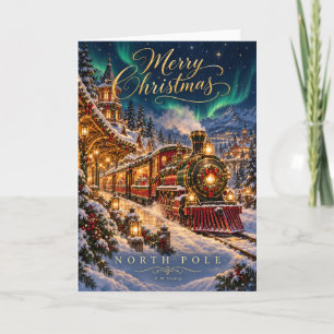 Carte de Noël Train de Noël du Pôle Nord