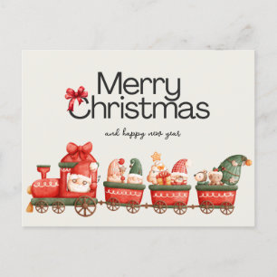 Carte de Noël Train Fantaisiste