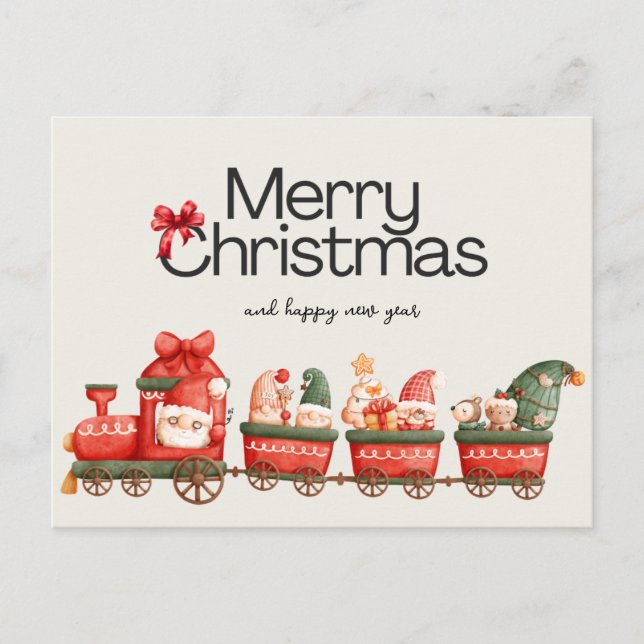 Carte de Noël Train Fantaisiste  (Devant)