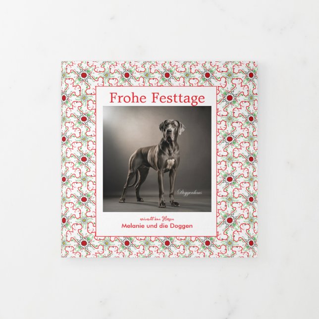 Carte de Noël triple volets pour Grand Danois (Protection)