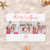 Carte de Noël Trois Photos de Palmiers Tropicaux