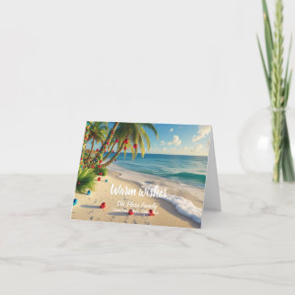 Carte de Noël Tropical Beach - Carte de famille pe