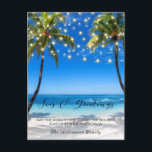 Carte de Noël Tropical Coastal Beach<br><div class="desc">Carte de Noël Tropical Coastal Beach - dispose d'une magnifique plage tropicale,  avec des lumières à cordes brillantes et une jolie typographie de script. La Carte postale de Noël fait partie d'une collection.</div>