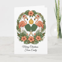 Carte de Noël tropicale et preppy pour fille passi