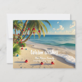 Carte de Noël Tropicale Plage – Carte de famille p