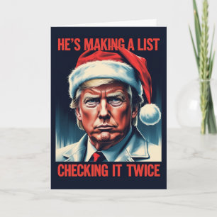 Carte de Noël Trump Naughty List Fêtes