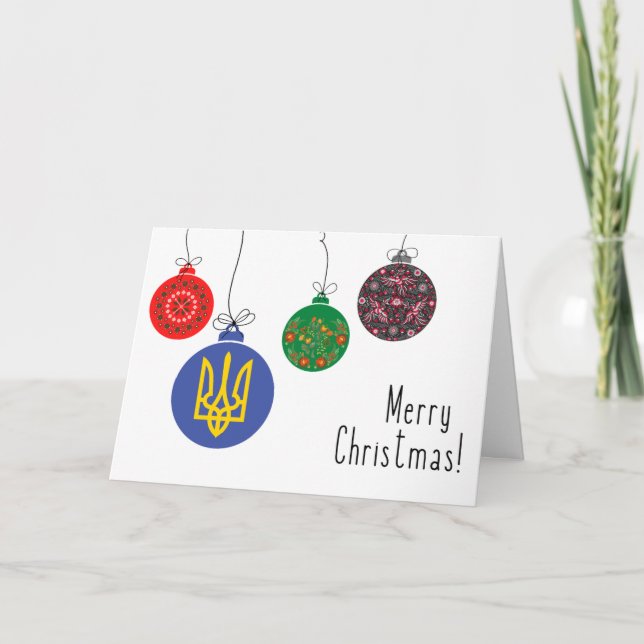 Carte de Noël ukrainienne avec ornements (français (Devant)