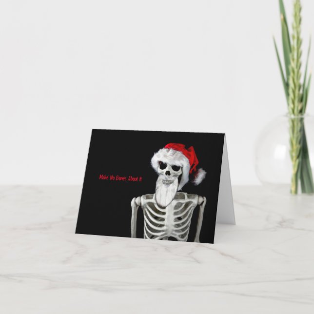 Carte de Noël unique Skeleton Père Noël (Devant)
