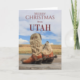 Carte de Noël Utah Cowboy Boot