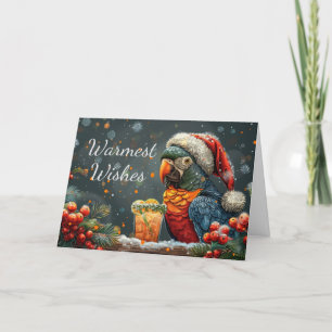 Carte de Noël vacances d'hiver de perroquet tropic