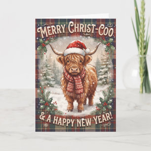 Carte de Noël Vache Highland Coo Joyeux Noël