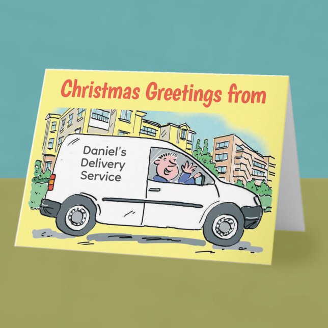 Carte de Noël Van Blanc Service de Livraison Courr (Créateur téléchargé)