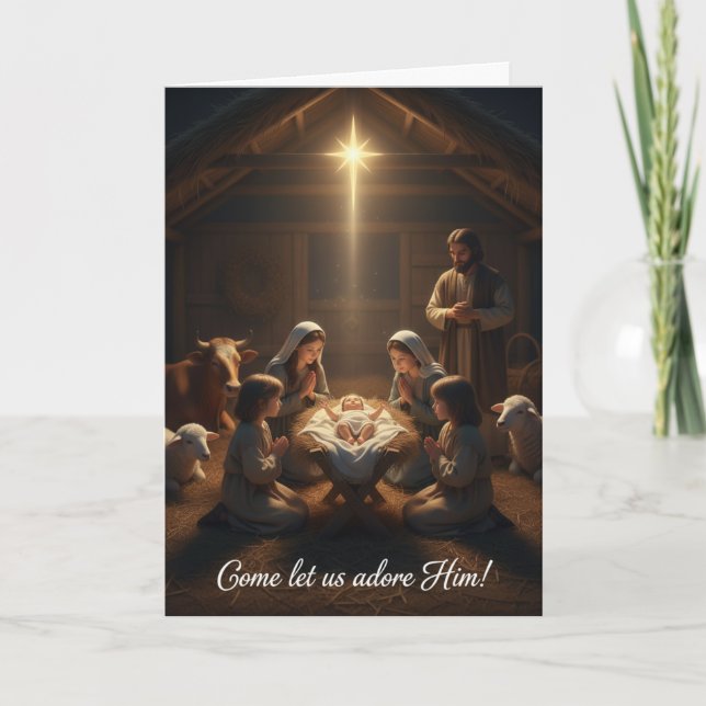 Carte de Noël Venez nous l'adorons (Devant)