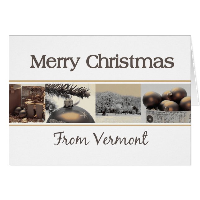 Carte de Noël Vermont, préciser (Devant horizontal)