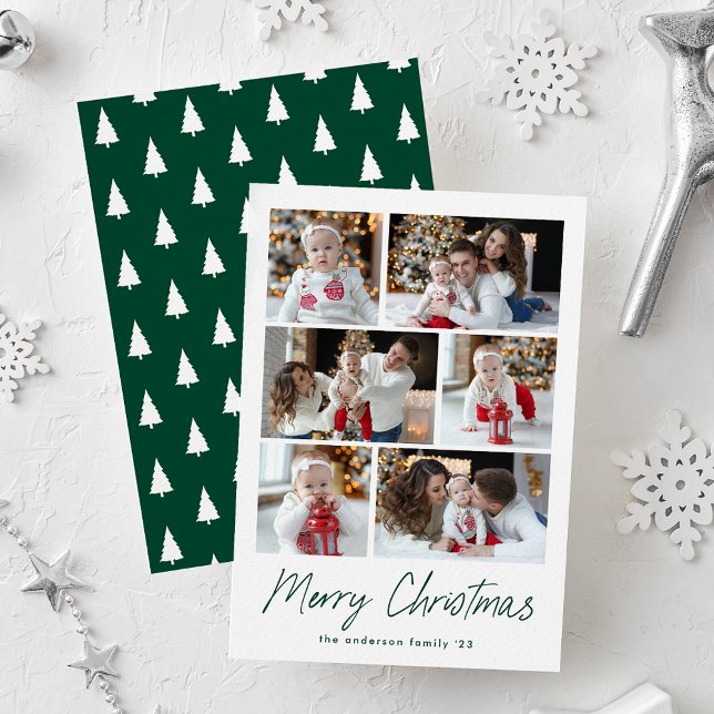 Carte de Noël verte avec texte joyeux Noël 6 Colla (Créateur téléchargé)