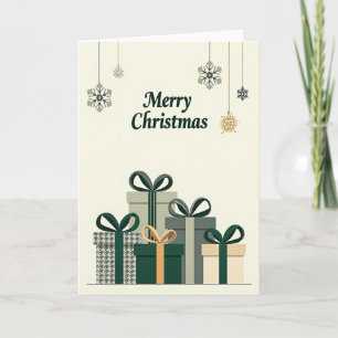 Carte de Noël verte élégante