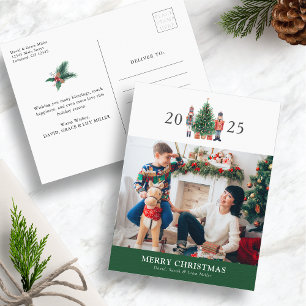 Carte de Noël verte photo carte de vœux