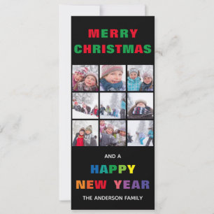Carte de Noël verticale Joyeux Noël Arc-en-ciel
