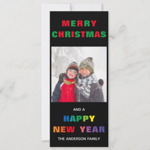 Carte de Noël verticale Joyeux Noël Arc-en-ciel