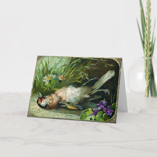 Carte de Noël Victorian Dead Bird (Devant)