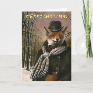 Carte de Noël Victorian Fox