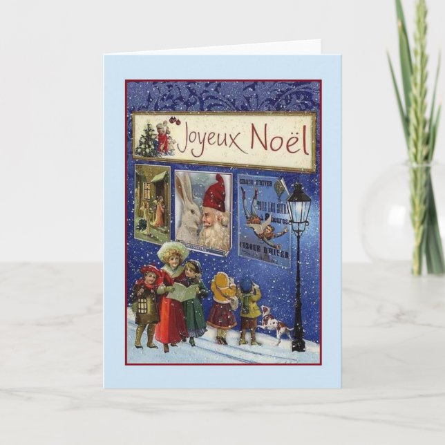 Carte de Noël Victorian French Joyeux Noël (Devant)