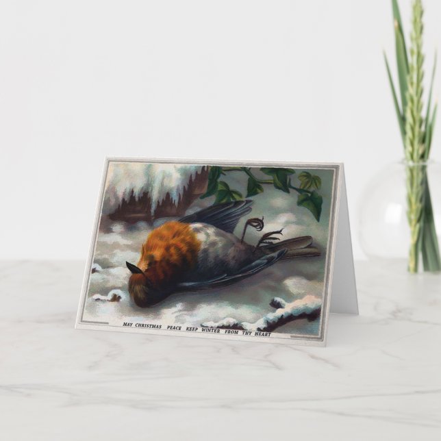 Carte de Noël victorienne à oiseau mort (Devant)