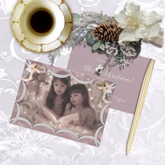 Carte de Noël victorienne mauve