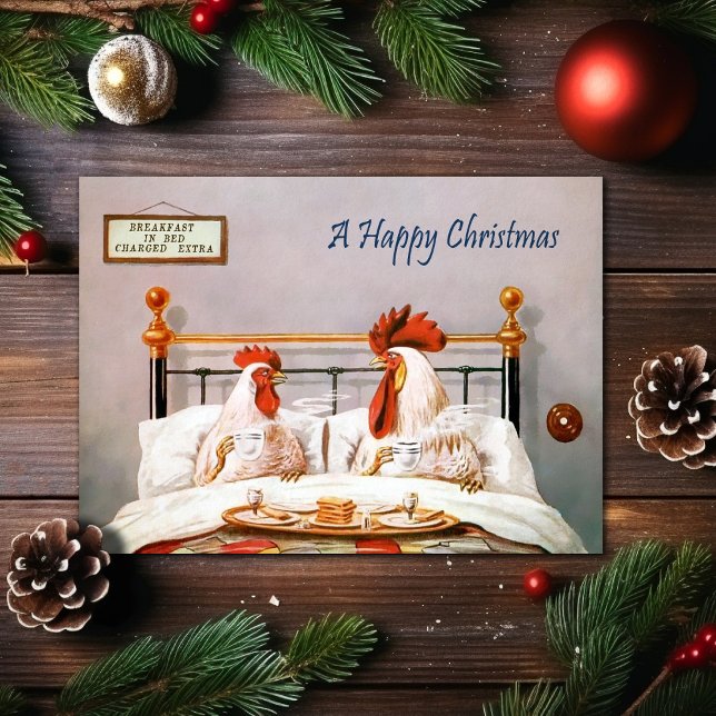 Carte de Noël victorienne petit-déjeuner au lit (Créateur téléchargé)