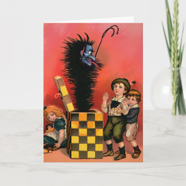 Carte de Noël Victorienne vintage Krampus (Devant)