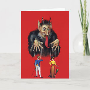 Carte de Noël Victorienne vintage Krampus