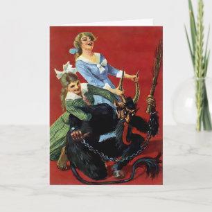 Carte de Noël Victorienne vintage Krampus