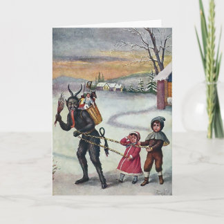Carte de Noël Victorienne vintage Krampus