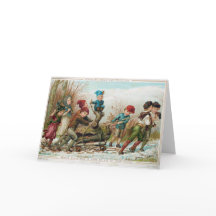 Carte de Noël Victorienne Vintage personnalisée