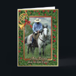 Carte De Noël Vide Cowboy Et Quartier Horse<br><div class="desc">Carte De Noël Vide Cowboy Et Quartier Horse</div>