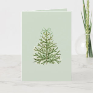 Carte de Noël vierge avec Bow vert sapin de Noël