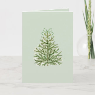 Carte de Noël vierge avec Bow vert sapin de Noël