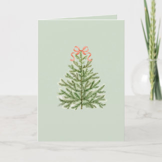 Carte de Noël vierge avec sapin de Noël et corbeil