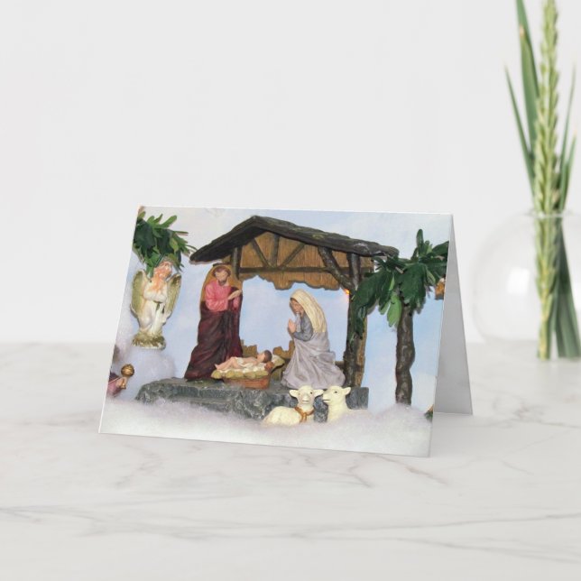 Carte de Noël Village Creche (Devant)