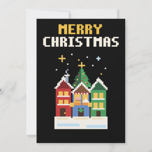 Carte de Noël Village Pixel Art