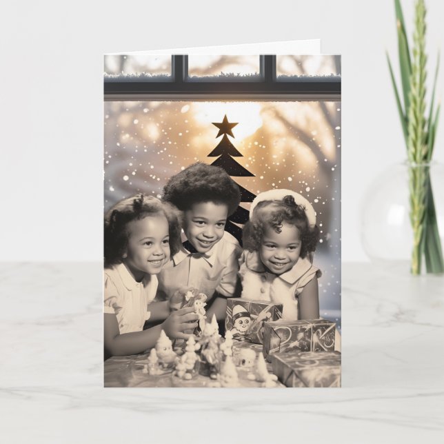Carte de Noël vintage afro-américaine (Devant)